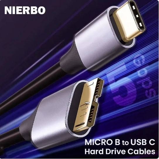 USB-C - Micro-B kaapeli esim. kovalevyille